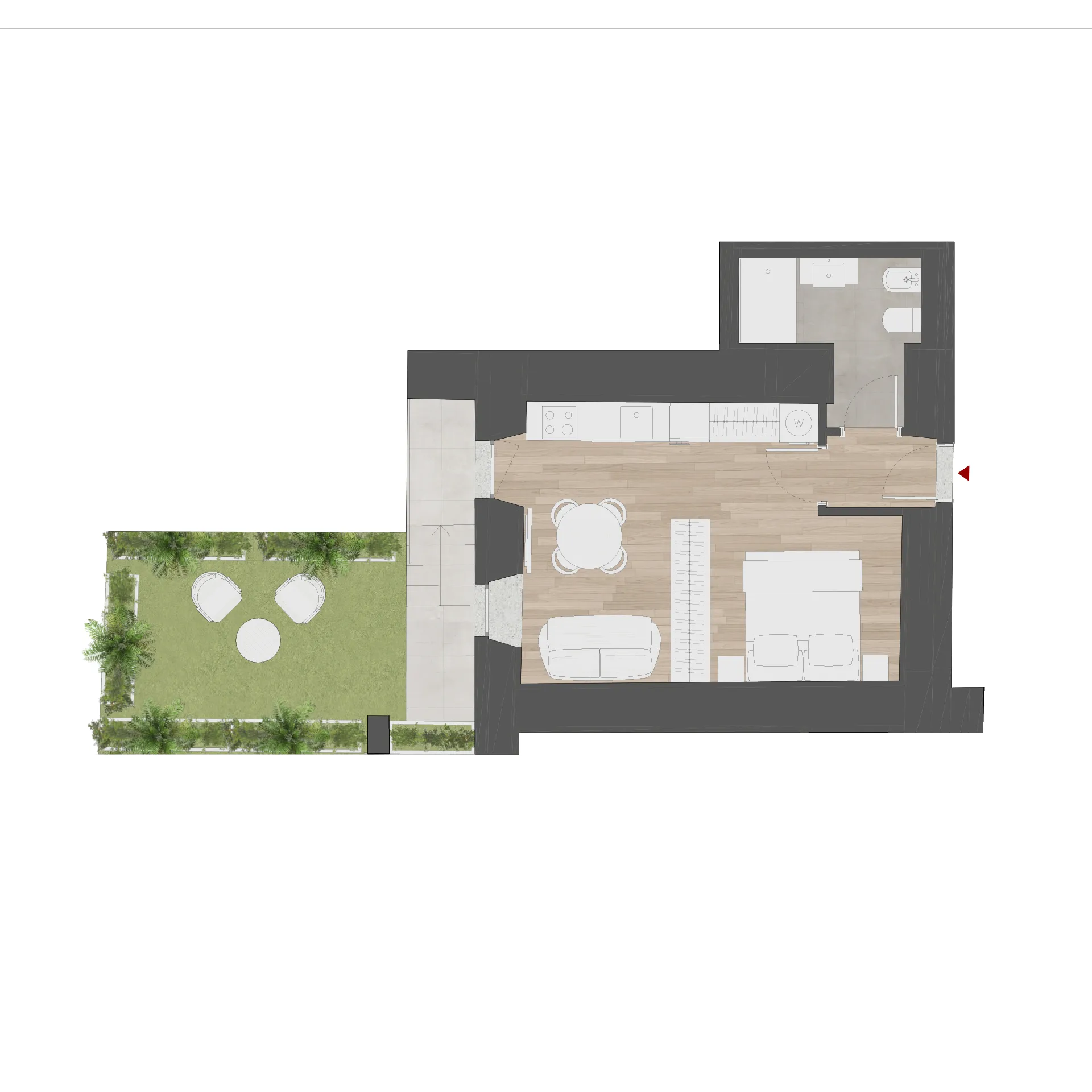 planimetria monolocale Palazzo Vescovile